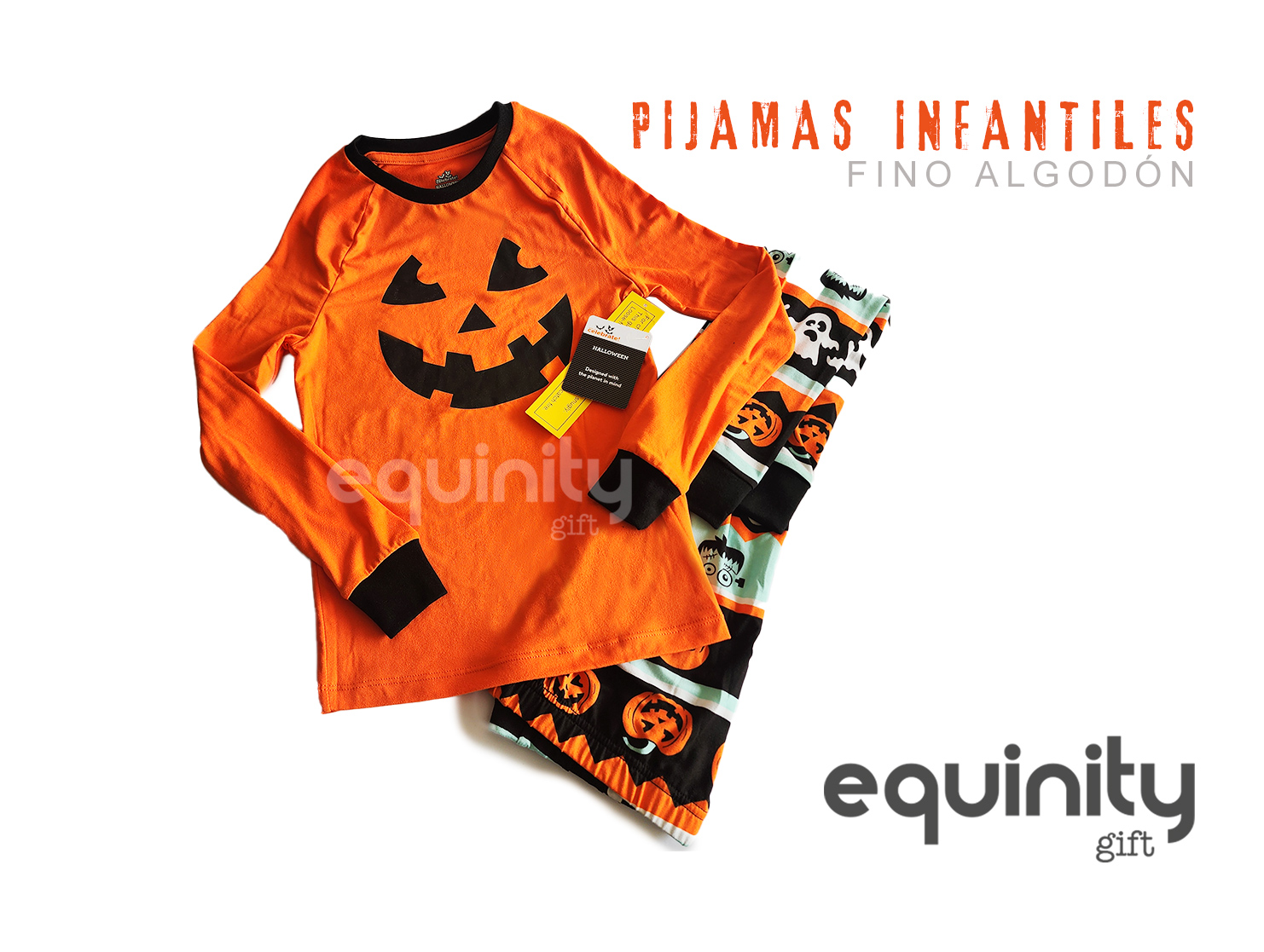 Pijamas infantiles modelo calabaza